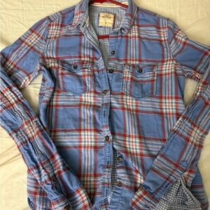 Hollister Blue and Red Checkered Shirt